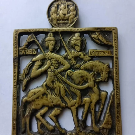 Икона литая "Борис и Глеб" 14*9 см