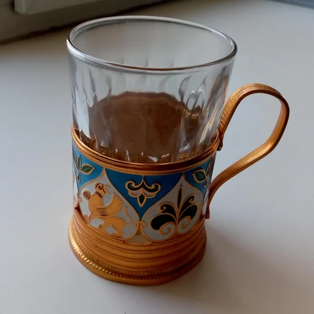 Подстаканник латунный с эмалями