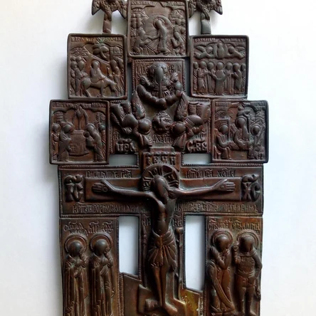 Крест литой с клеймами праздников 21*11 см