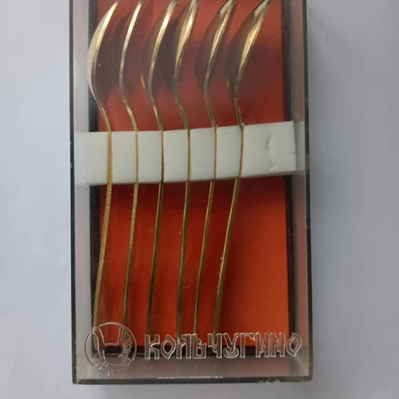 Комплект чайных ложек Кольчугино с золочением