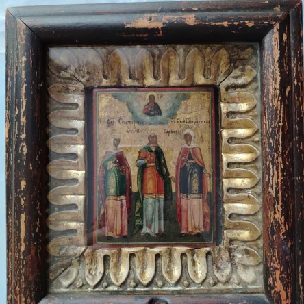 Икона "Святые Варвара, Екатерина и Параскева"