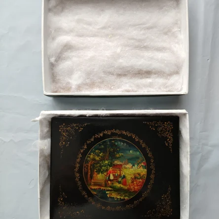 Шкатулка Мстера 1948 "У колодца" Крыкова сохран