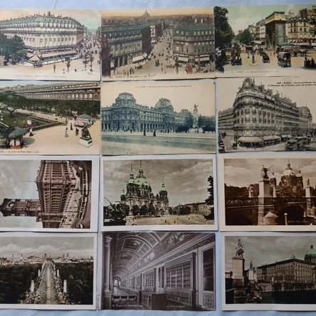 Открытки антикварные видовые Европа 52 штуки