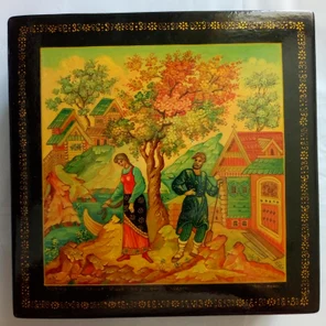 Шкатулка Мстера "Не велят Маше." заказная подписная