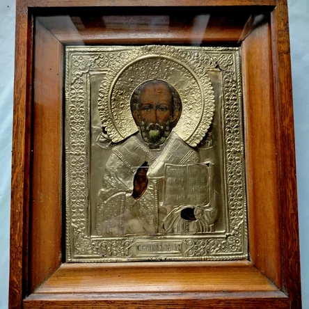 Икона "Николай Чудотворец" 26*22 в дубовом киоте