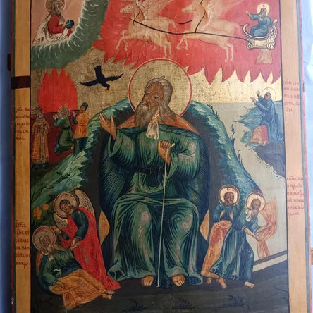 Икона "Огненное восхождение Илии Пророка" 70*50
