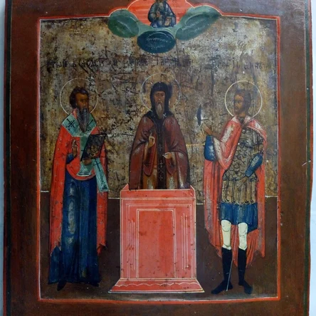 Икона "Власий, Симеон столпник и Иоанн воин"35*28