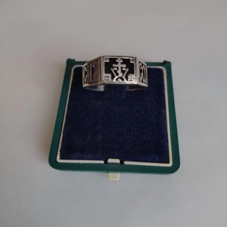 Кольцо серебряное православное