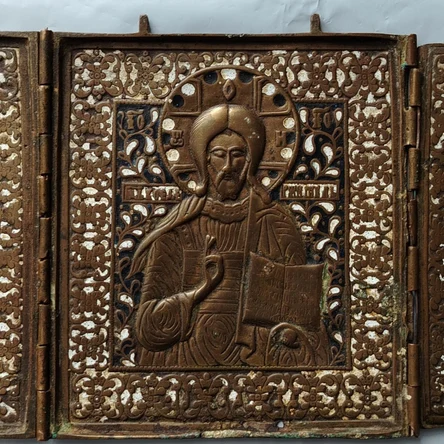 Складень с эмалями "Деисус" 45*17 см