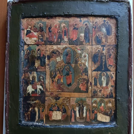 Икона "Праздники" 31*26 см двухковчежная